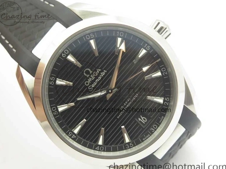 0312 Aqua Terra 150M Master Chronometers VSF 1:1 Best Edition Black Dial SS Hand on Black Rubber Strap A8900 Super Clone Unisex 8005